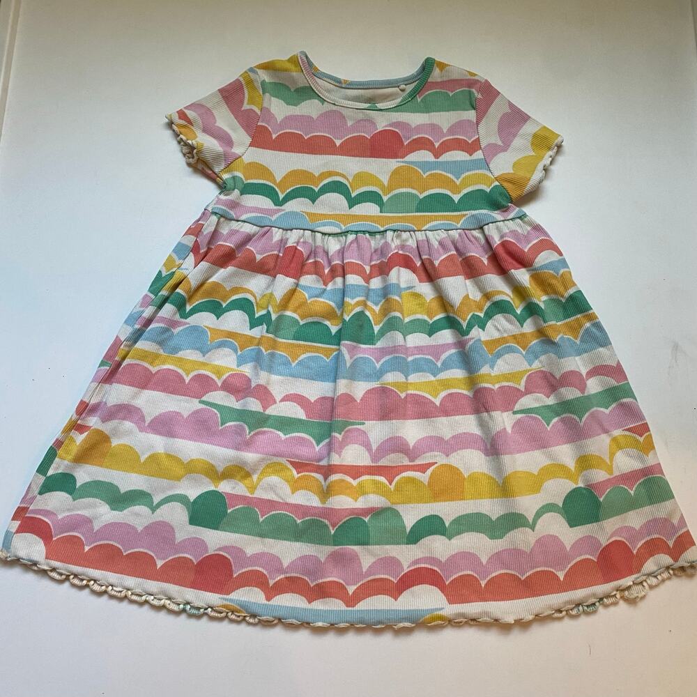 Next Direct Rainbow Scallop Stripe Dress